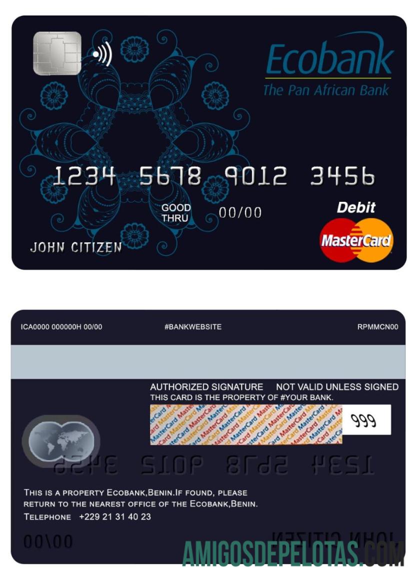 Benin Ecobank Mastercard exemplo real